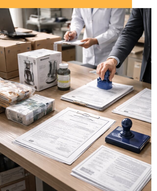 Сертификация импортных товаров от 12308 с таможенным сопровождением